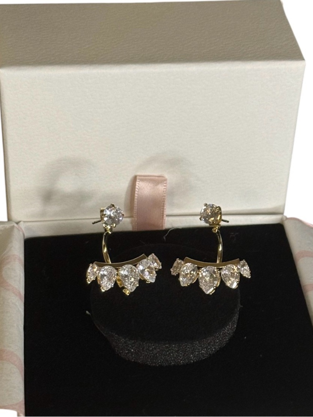 Amazon Gold-tone Cubic Zirconia Ear Jacket Earrings